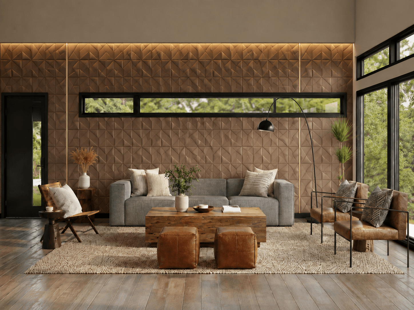 Leather wall panel transformation showcase