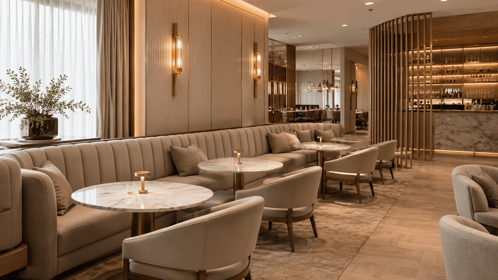 Hospitality corridor with custom interior detailing